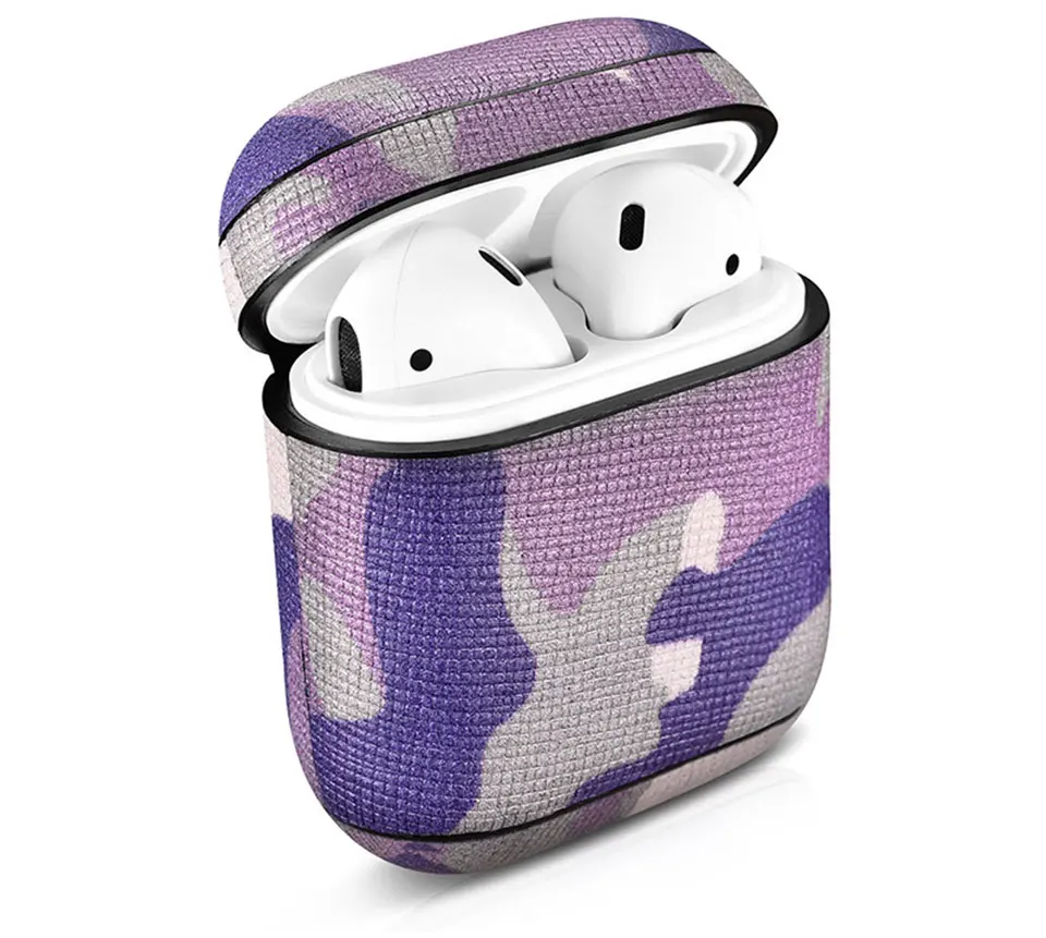 Камуфляжный кожаный чехол для наушников для Apple Airpods, крутые аксессуары, пыленепроницаемый защитный чехол, Bluetooth, чехол для наушников, Декор