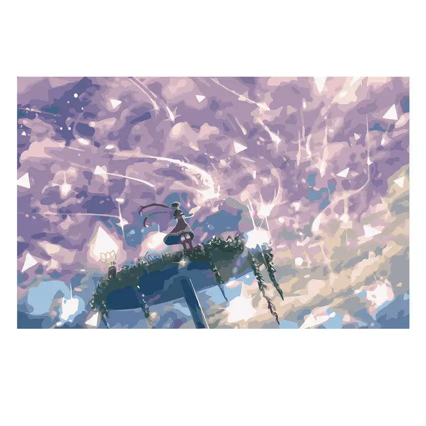 sky painting Diy живопись по номерам, картины по номерам, настенные картины, чай время Женщины Цифровая живопись маслом - Цвет: sky painting