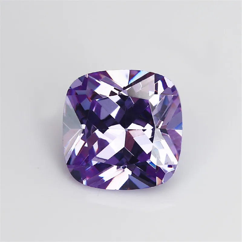 5x5~12x12mm Lavender Color Cushion Cut Shape Loose CZ Stone Beads Brilliant 5A Synthetic Gems Cubic Zirconia | Украшения и
