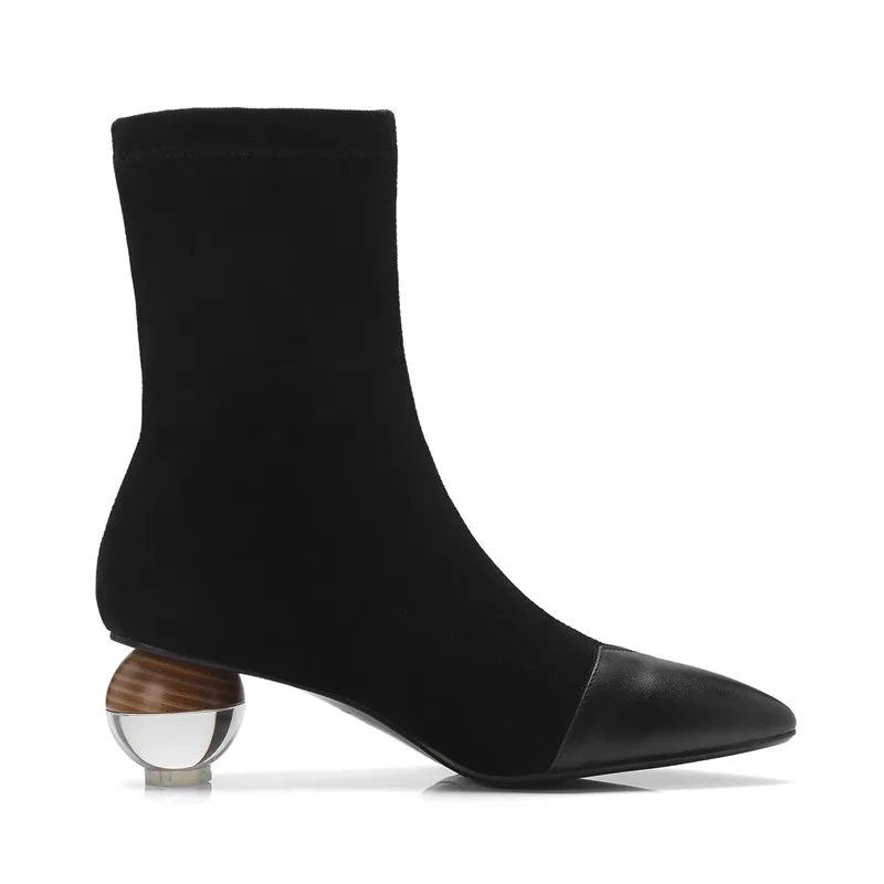 Женские ботинки челси из натуральной кожи COCOAFOAL осенне зимние до середины икры