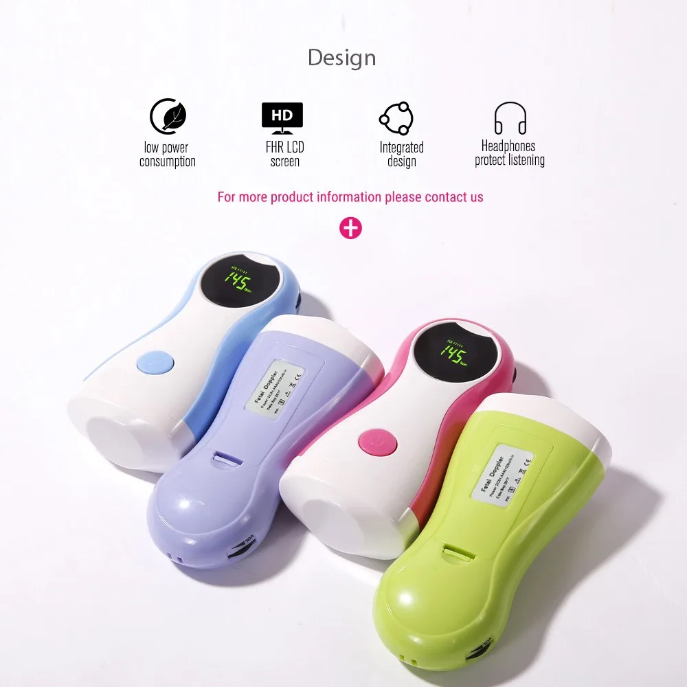 Fetal Doppler Baby Monitor LCD Display Portable Baby Heart Rate Monitor With Earphone Free Earphone