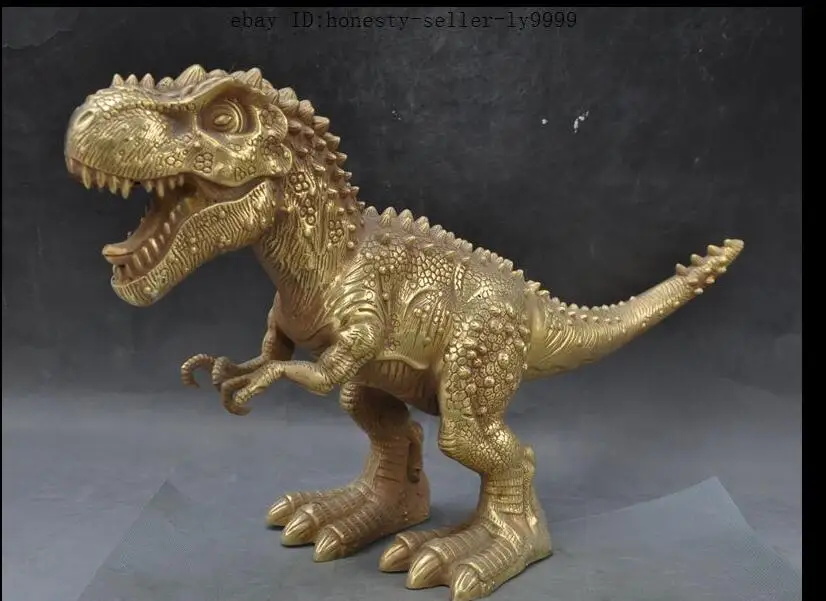 6710546 + 18 &quotкитай латунь Миру Юрского животных Динозавра Tyrannosaurus Rex Статуя