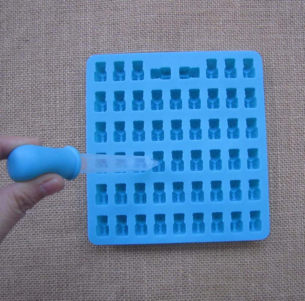 53 полости жесткая силиконовая форма для шоколада с мишкой из мастики конфет льда