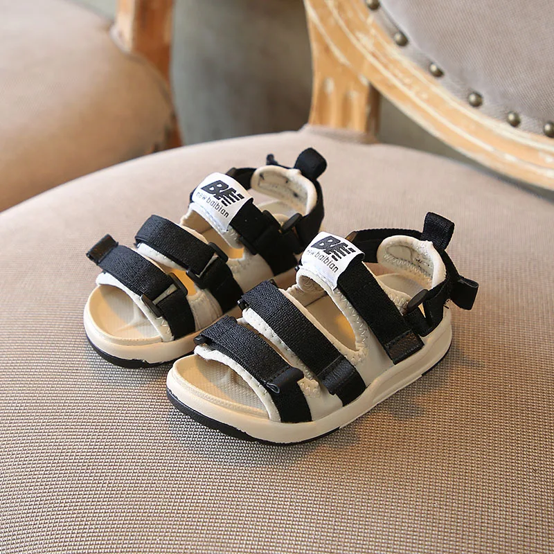 Детские сандалии для девушек мальчиков Повседневная пляжная обувь с лентами