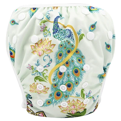peacock Купальный костюм для младенцев/купальный костюм, подгузники для купания для мальчиков/купальный костюм для новорожденных девочек 0, 1, 2 лет - Цвет: peacock