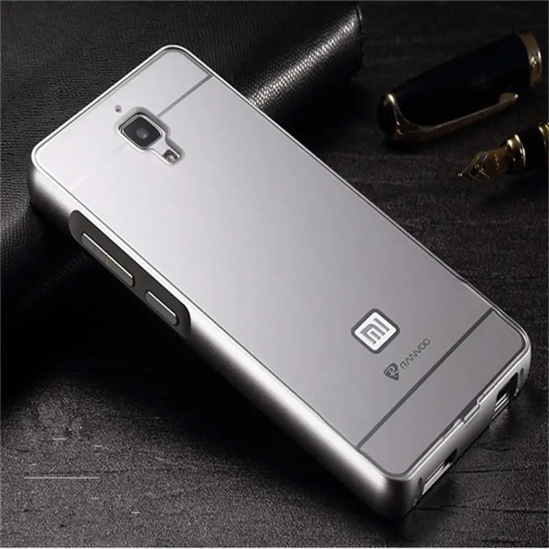 Новое поступление чехол для Xiaomi Mi4 металлический алюминиевый + акриловый Жесткий