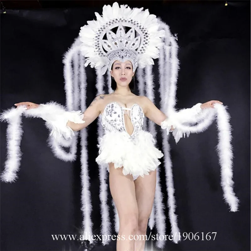 Женская одежда для подиума ТВ шоу с головным убором костюм бальной комнаты