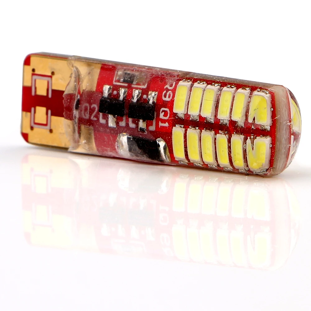 30X T10 W5W 3014 24 SMD LED силикагель холодный белый свет 194 168 вспышка стробоскоп дверь