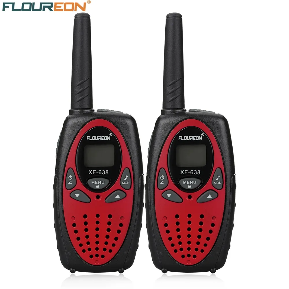 8 канальные рации FLOUREON UHF400 470MHz двухстороннее радио 3 км интерфон красный