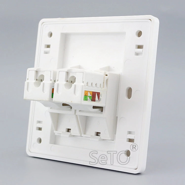 SeTo 86 Тип двойной RJ45 Cat6 гигабитная сетевая Lan настенная пластина гнездо Keystone