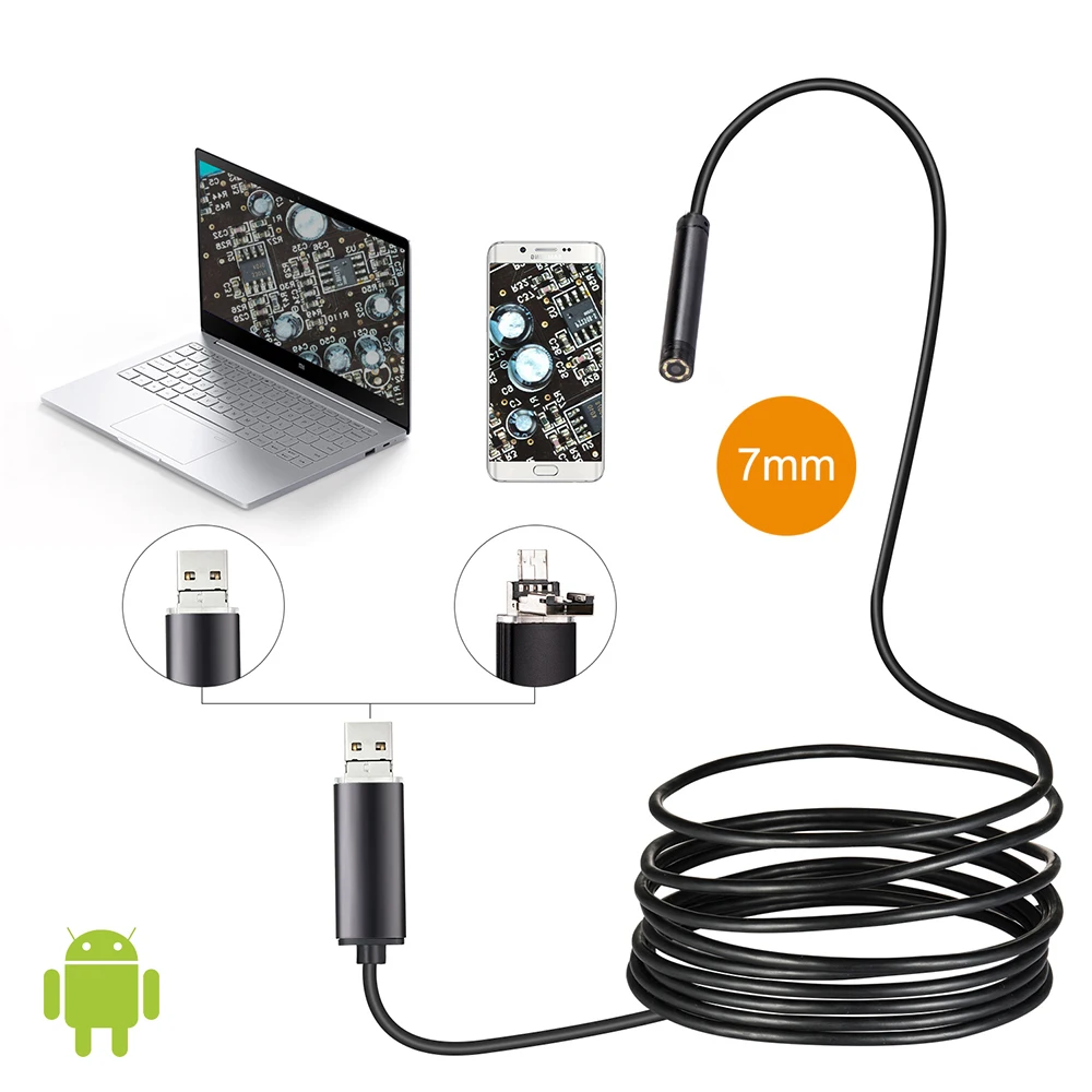 Новинка 1080P Full HD мини камера для Android эндоскоп IP67 1920*1080 2 м 5 м микро USB инспекционная видеокамера Змея бороскоп трубка