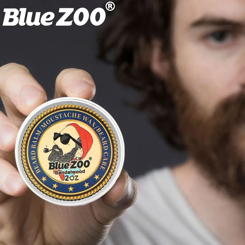 Blue ZOO 60 г натуральный органический бальзам для бороды воск усов лица роста волос