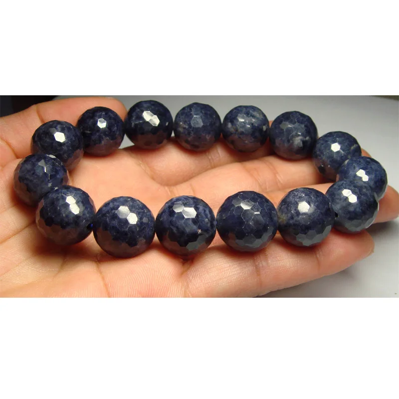 Бесплатная доставка натуральный синий сапфир готовый растягивающийся браслет