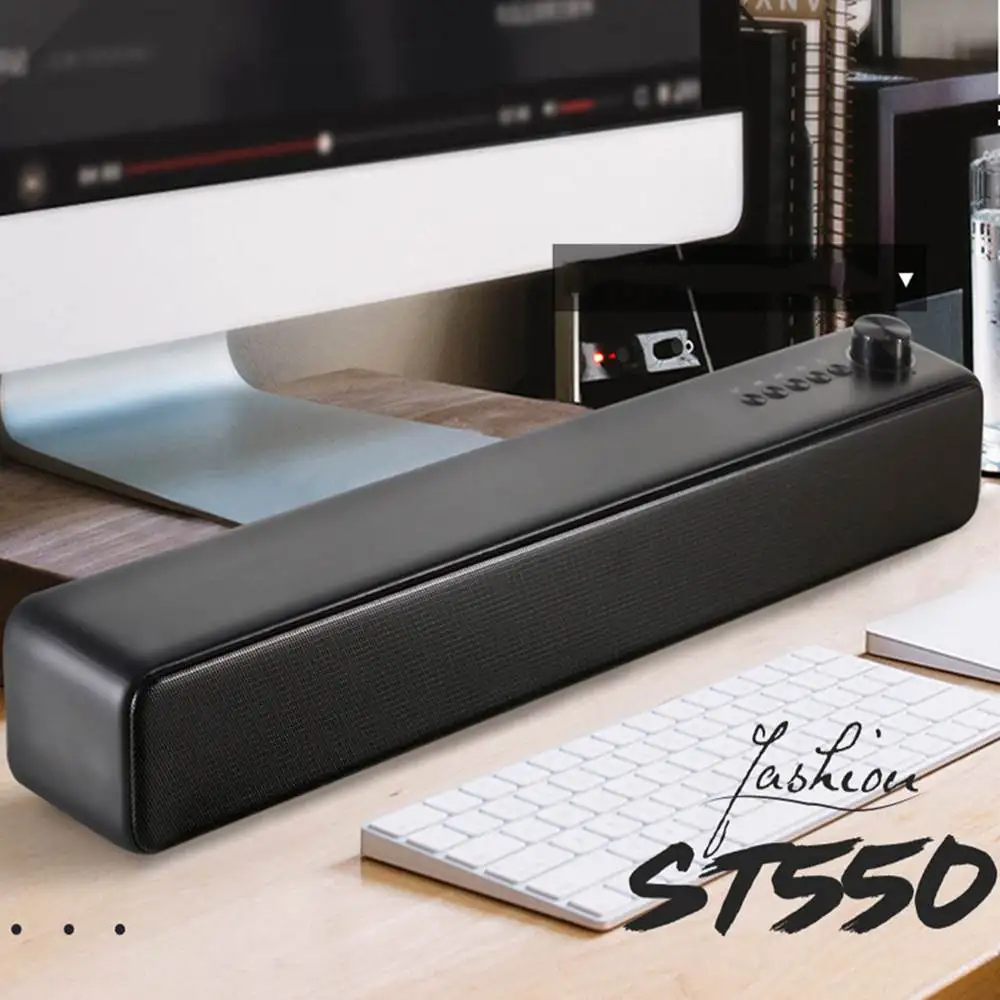 LEORY ST550 Саундбар 10 Вт bluetooth 5,0 гарнитура бас стерео беспроводной цифровой громкой связи Настольный динамик Поддержка TF карты AUX USB