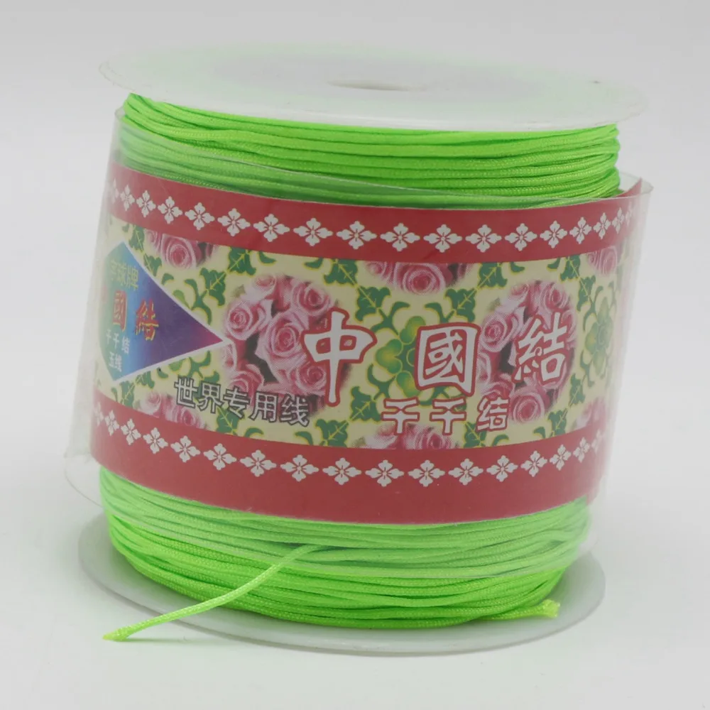 100 метров зеленая веревка китайский узел шнур синтетический шелк ювелирные