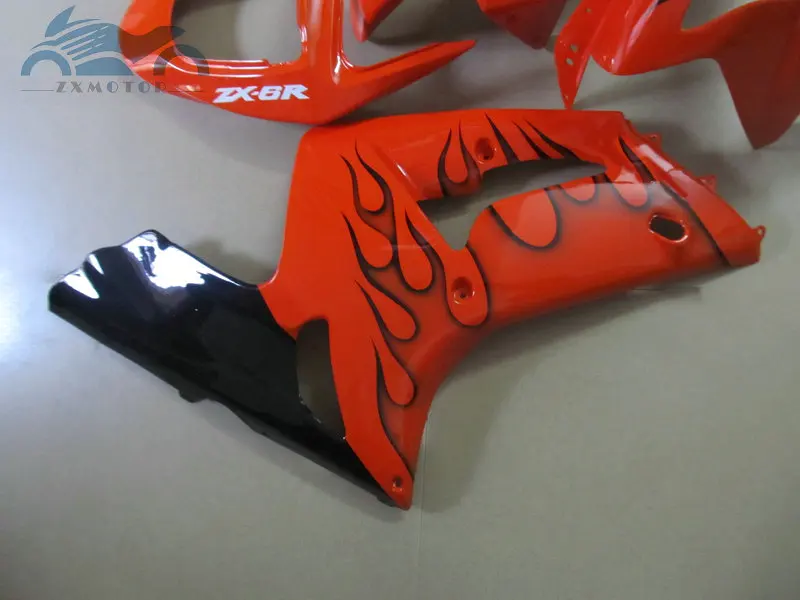 ABS Plastic fairings kit for KAWASAKI Ninja ZX 6R 2003 2004 Injection racing fairing set ZX6R 636 03 04 orange aftermarket parts |