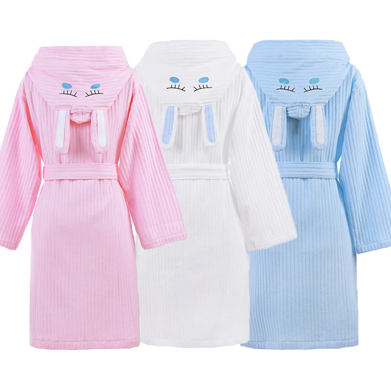 

Hooded Cotton Child Bathrobe Kids Boys Girls Robe Cotton Lovely Bath Robes Dressing Gown Roupao Kids Sleepwear with Belts Retail