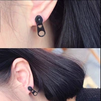 minimalist design street snap paragraphs creative zipper female zipper stud earrings earrings