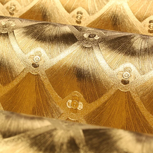 Юго Восточная Азия павлиньи перья 3D обои Современная роскошь Золотая фольга