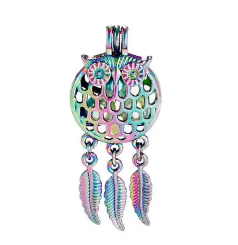 Rainbow Colored Dream Catcher Cage Pendant Star Dragon Owl Love Dreamcatcher Jewelry 5Pcs RPA1 | Украшения и аксессуары