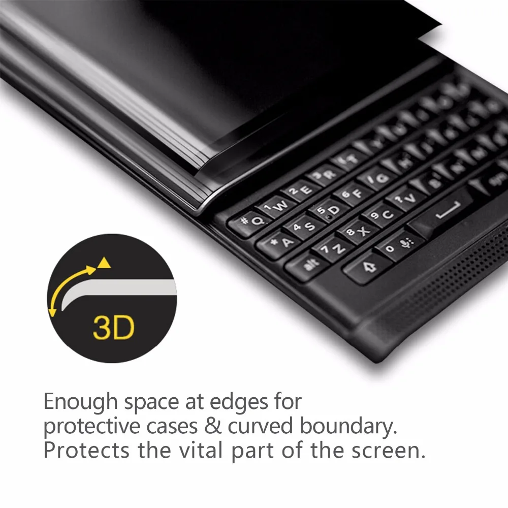 Fortxen 3D закаленное Стекло для blackberry priv [2 шт. лот] Полное покрытие защитной Экран