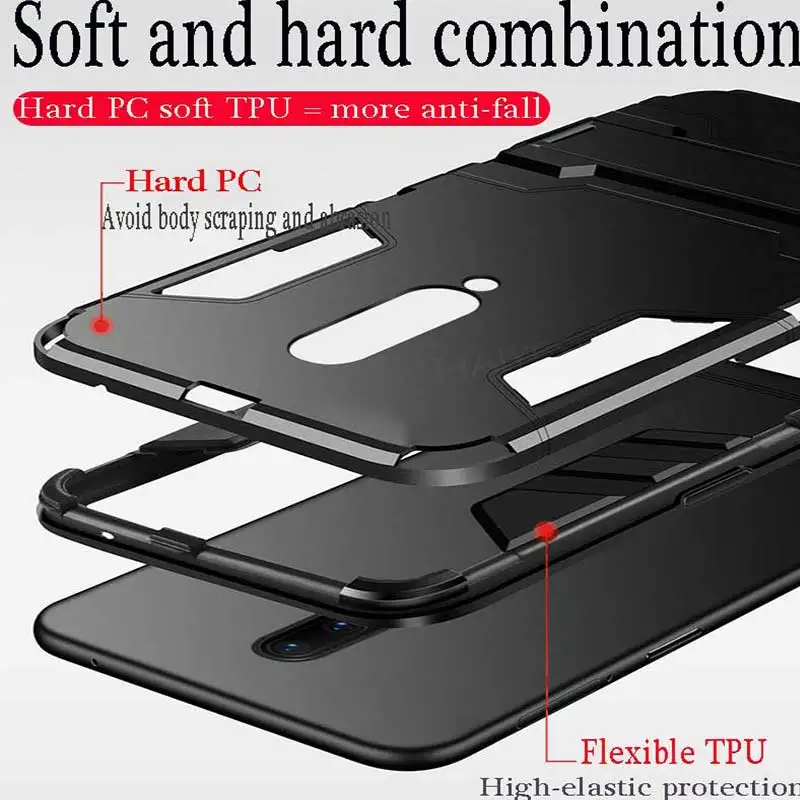 Luxury Armor Magnetic Bumper Case On The For Oneplus 7 Pro Shockproof Cover OnePuls 6 6T Silicone Car Ring |