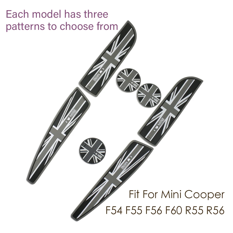 1 компл., наклейки для салона автомобиля для Mini Coopers Countryman Clubman F60 F55 F54 F56 R55 R56, коврик для двери, Противоскользящий коврик