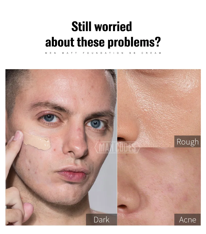 JOYCODES Men BB cream Face Care Foundation Base BB CC Face Cream Makeup Brightening Concealer Cream Whitening Concealer Primer