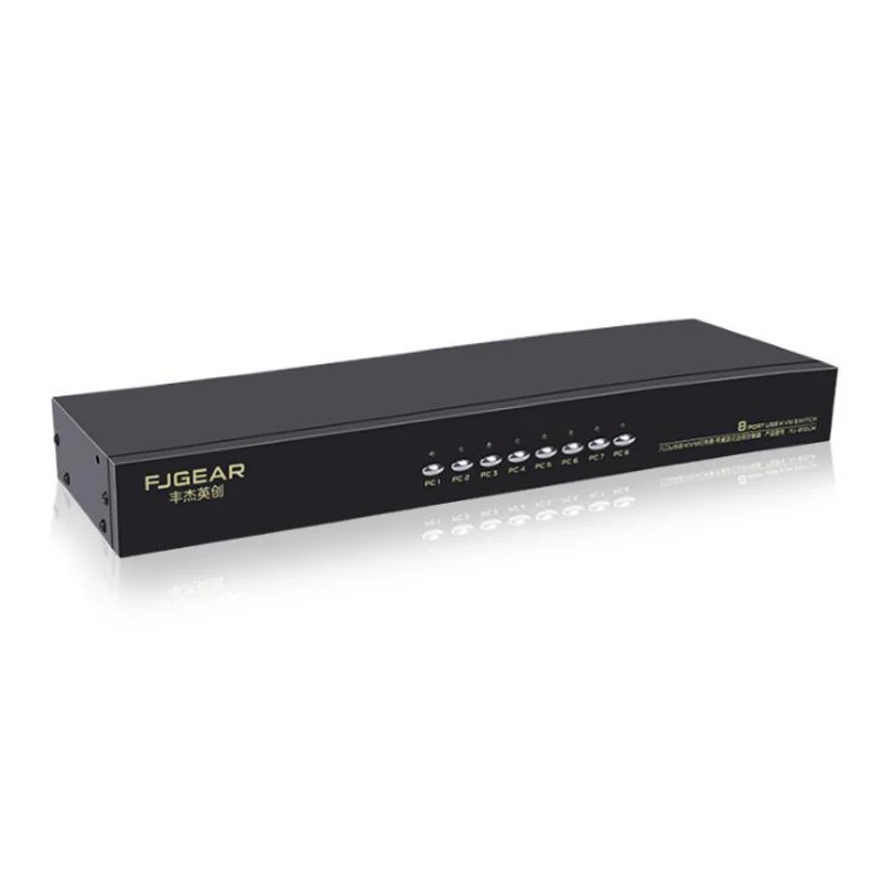 8-port VGA USB KVM Smart Switch Switcher Manual Key Press Wired Remote Extension 1U Console | Электроника