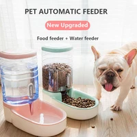 2pcs 3 8l dog automatic water dispenser and food feeder large capacity plastic drinking water bowls and feeding bowls