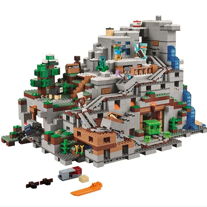2932 шт минькрафт горная пещера мои миры Compatibie Legoings Строительные блоки Набор