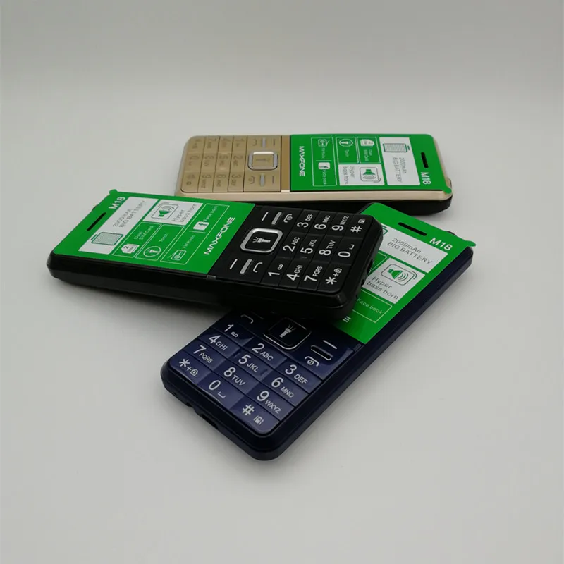Кнопочный сотовый телефон Двойная sim-камера bluetooth большой динамик-фонарик 2000 мАч