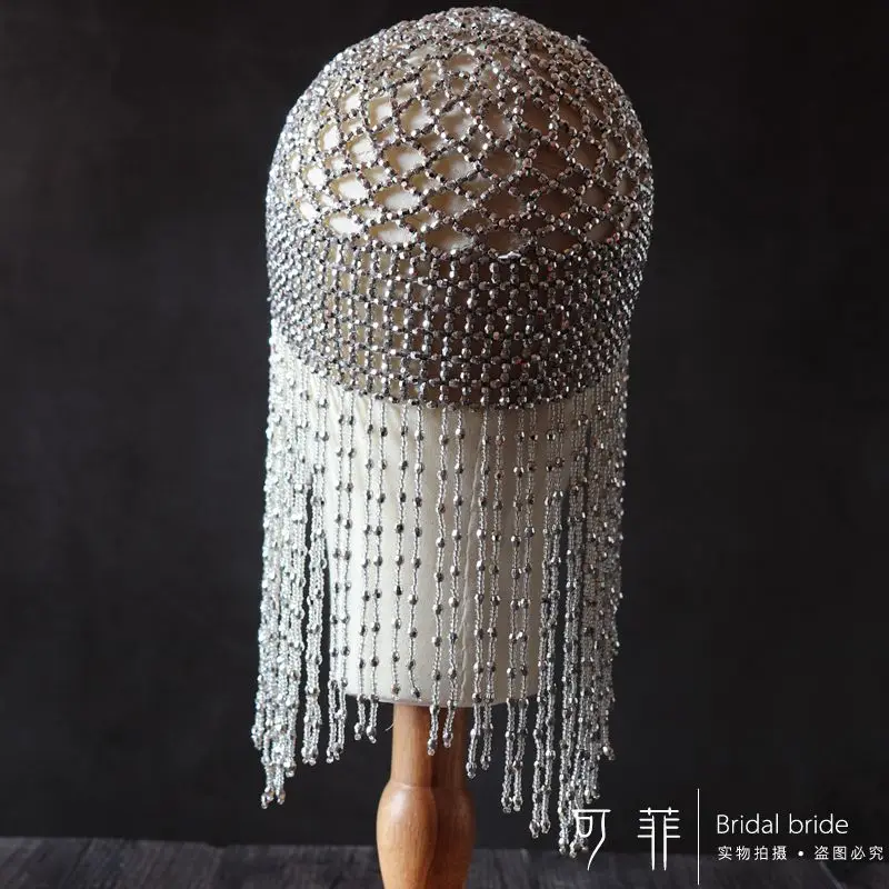 1920s Beaded Cap Headpiece Roaring 20s Flapper Belly Dance Exotic Cleopatra for Gatsby |