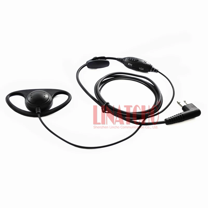 good quality D-shape PTT VOX mic walkie talkie interphone ham two way radio headset CP88 CP100 CP150