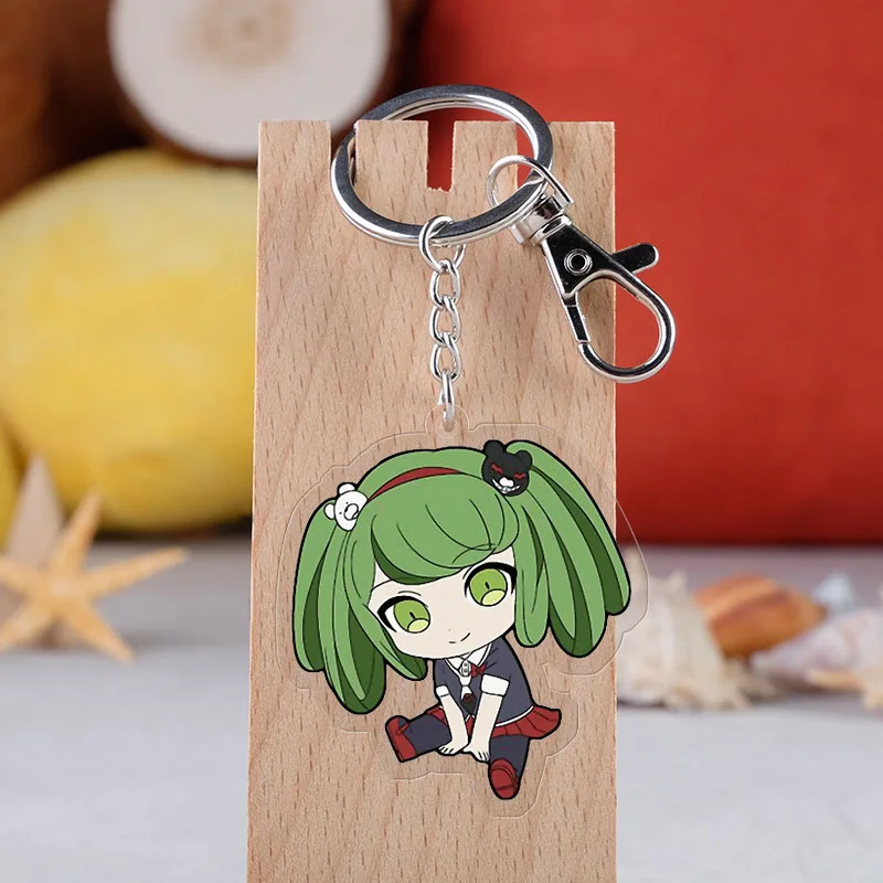 H18 Аниме Danganronpa: триггер счастливый хаос Монокума акриловый брелок мультфильм Прозрачный двухсторонний кулон кольцо для ключей - Цвет: H18