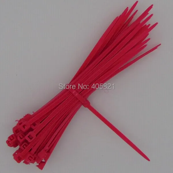 

3*100 Red Self-locking Nylon PA66 Cable Ties//Zip Ties 1000PCS/Bag