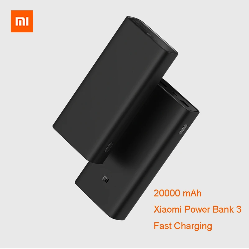 Xiaomi оригинальный блок питания 3 20000 мАч двойной USB быстрая зарядка портативное