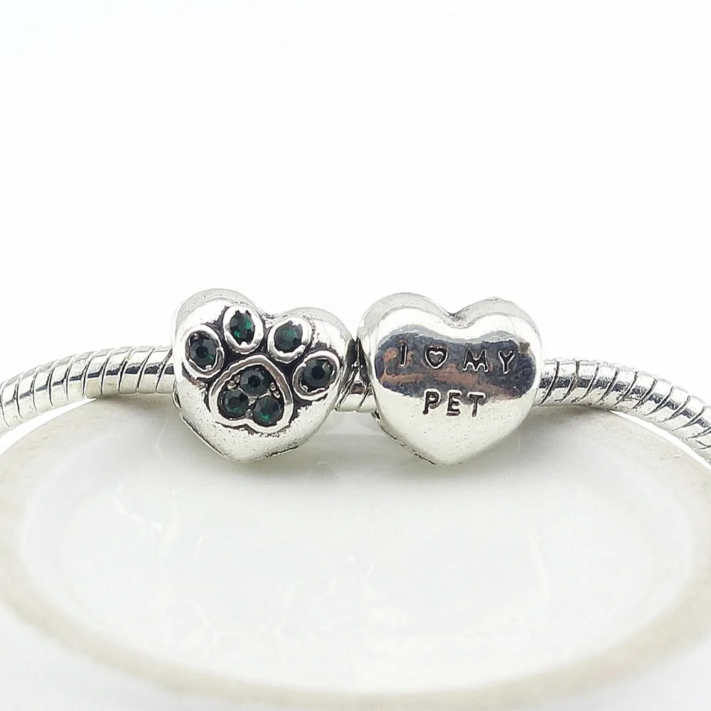 1 шт. хрустальные бусины в форме сердца с надписью world of I love my pet подходят для
