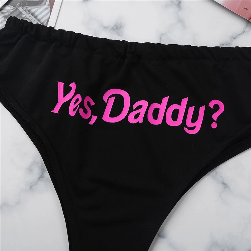 Yes Daddy женские трусики Смешные стринги Нижнее белье Трусики T нижнее дамские