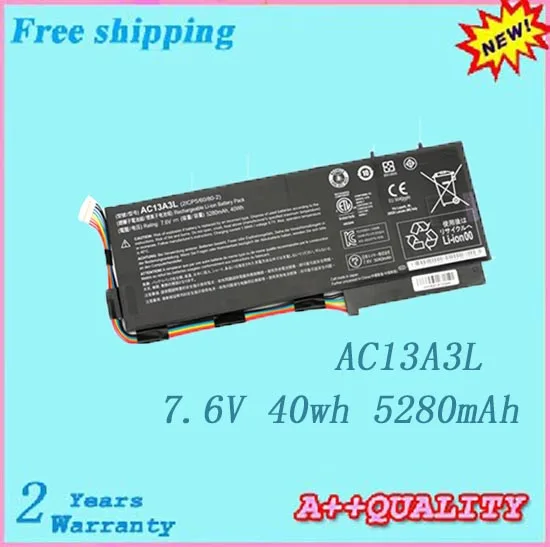 Аккумулятор для ноутбука ACER AC13A3L 7 6 В 40 Вт/ч бесплатная доставка|Аккумуляторы