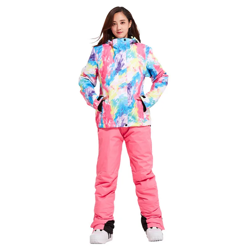 Новый Зимний лыжный костюм куртки брюки женский для сноуборда зимняя одежда
