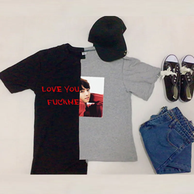 BTS пуленепробиваемые молодежной группы Чжон Кук с футболка короткими рукавами