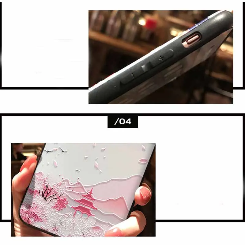 JIBAN For Samsung Note9 Coque Wholesale Matte Relief Landscape Magpie Cases XiaoMi 9 8 Mix2s 6x S10 |