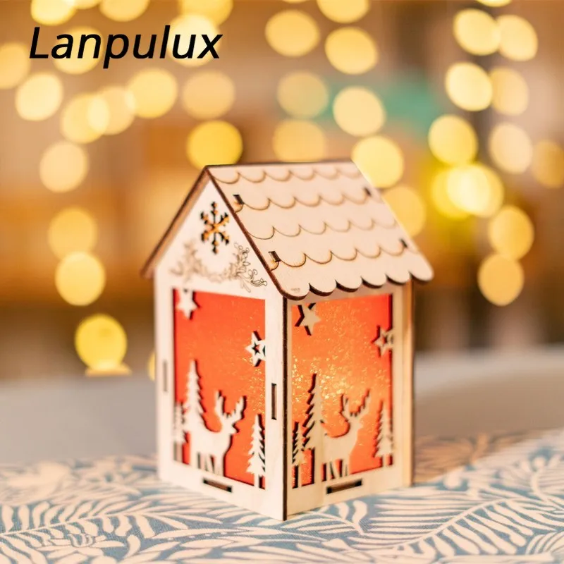 Lanpulux 3D деревянная Ремесленная лампа для дома треугольная Рождественская елка
