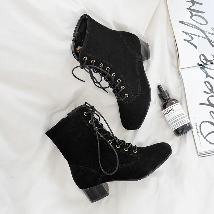 Big Size 9 10 11-16 boots women shoes ankle boots for women ladies boots Cross strap side zipper