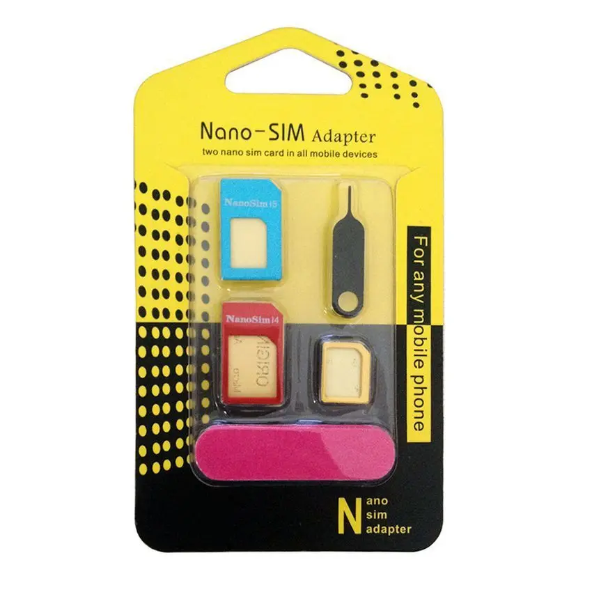 5 в 1 адаптеры для карт Nano Sim обычная и Micro SIM стандартная сим-карта инструменты iPhone 6