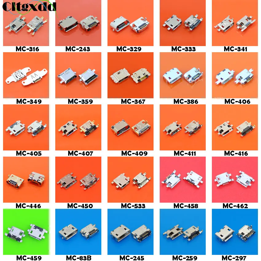 cltgxdd 100models 5pin micro usb connectorusb jack female socket mix smd dip v8 port for lenovo samsung xiaomi huawei nokia ect free global shipping