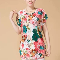 xl 5xl women summer style casual blouses flor clothing plus size short sleeve floral blusas shirt womens tops russia 56