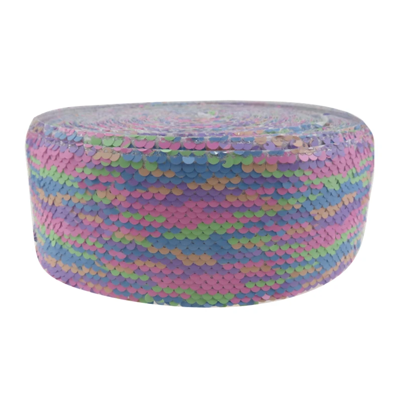 75mm Reversible Sequin Ribbon Fabric Sparkly For DIY Dress Bowsdouble color Accessories Wedding Party Decoration | Дом и сад