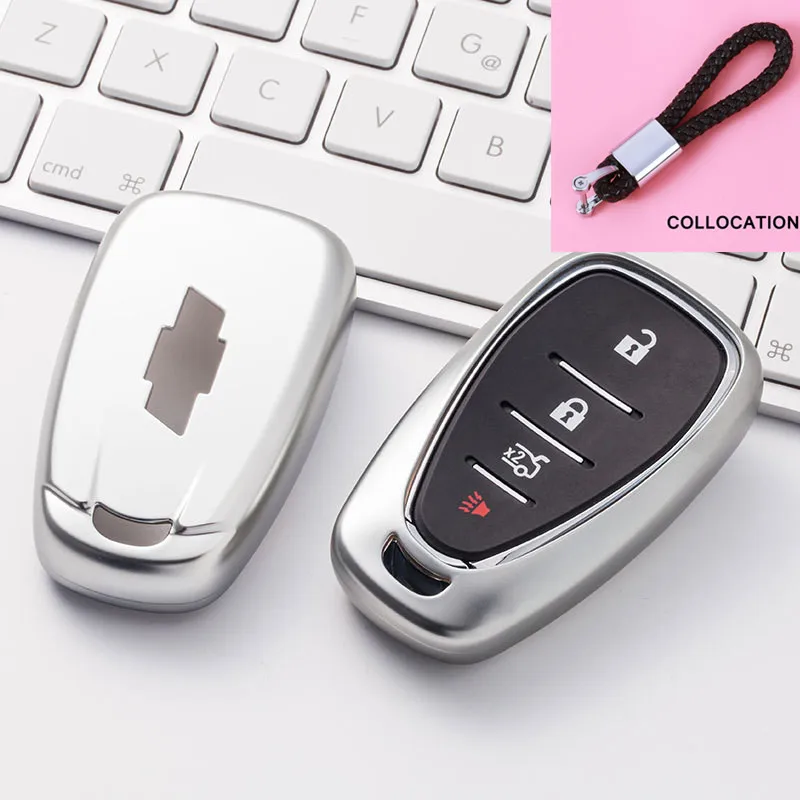 A-Sliver keychain ТПУ корпусы для ключей зажигания корпус Fob оболочки для Chevrolet для Cruze spark camaro вольт болт Trax Malibu стильный аксессуар брелок - Название цвета: A-Sliver keychain